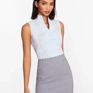 Brooks Brother Sleeveless Light Blue Non Iron Poplin Blouse